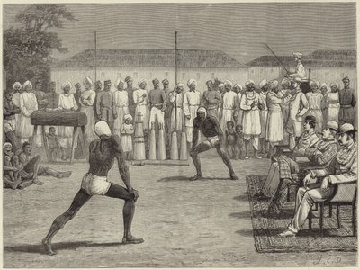Schizzi con un reggimento nativo di Bombay da English School