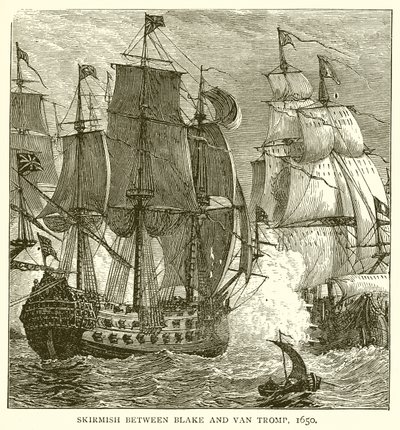 Scaramuccia tra Blake e Van Tromp, 1650 da English School