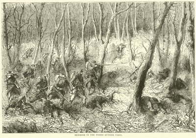 Scaramuccia nei boschi fuori Parigi, ottobre 1870 da English School