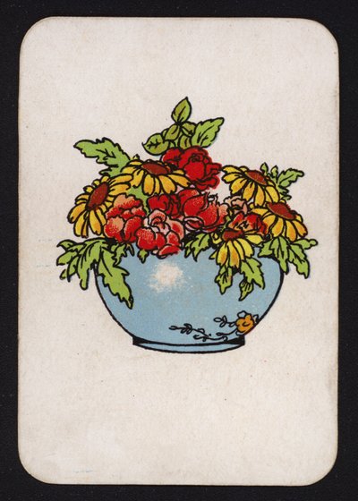 Carta da gioco Snap: Ciotola di fiori (litografia a colori) da English School