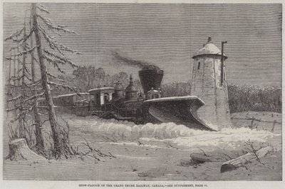 Spazzaneve sulla Grand Trunk Railway, Canada (incisione) da English School