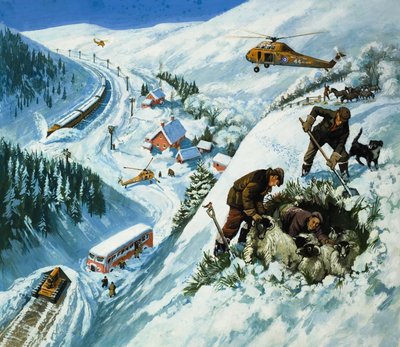 Snow Rescue (guazzo su carta) da English School