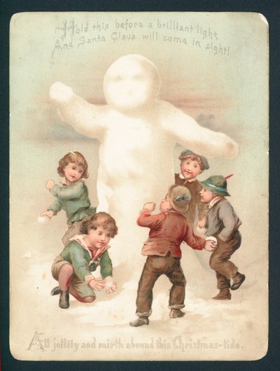 Pupazzo di neve, bambini e palle di neve da English School