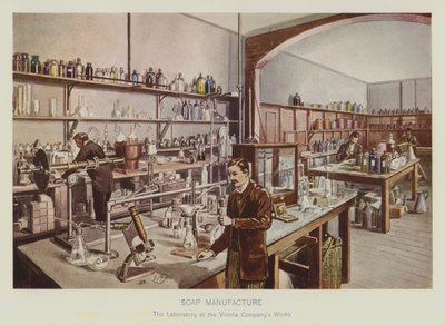 Produzione di sapone (litografia a colori) da English School