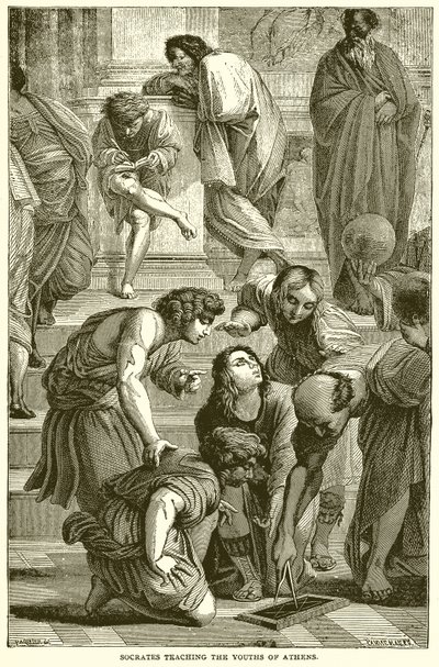 Socrate insegna ai giovani di Atene da English School