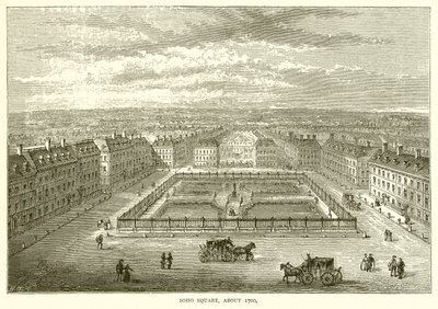 Soho Square, intorno al 1700 da English School