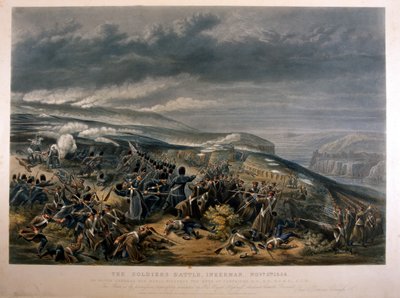 Soldati alla Battaglia di Inkerman durante la Guerra di Crimea, 5 novembre 1854, 1855 da English School
