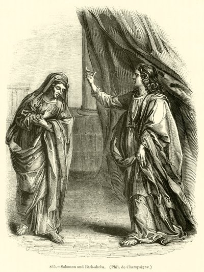 Salomone e Betsabea, Philippe de Champaigne (incisione) da English School