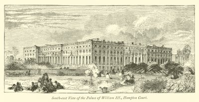 Vista sud-est del Palazzo di Guglielmo III, Hampton Court da English School