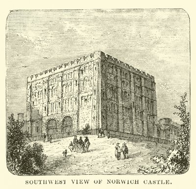 Veduta sud-ovest del Castello di Norwich da English School