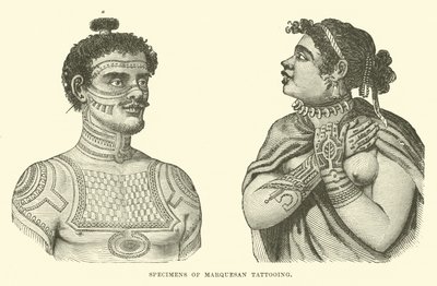 Esemplari di tatuaggi marquesani da English School