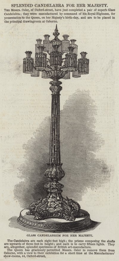 Splendido candelabro per Sua Maestà da English School
