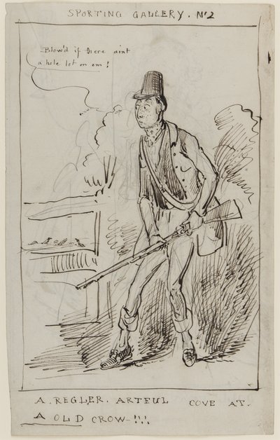 Galleria sportiva n.2, A Regler, Artful Cove at a Old Crow, c.1825 da English School