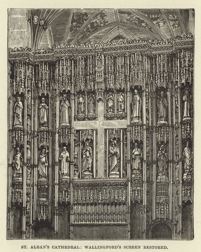 Cattedrale di St Albans, schermo di Wallingford restaurato da English School