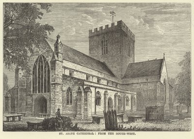 Cattedrale di St Asaph, da sud-ovest da English School