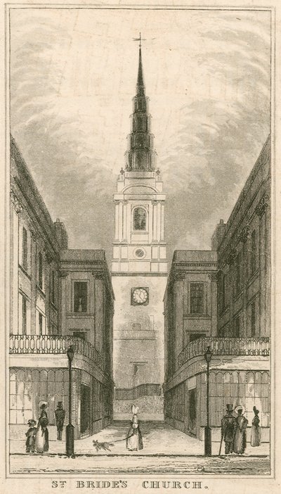 Chiesa di St Brides, Fleet Street, Londra da English School
