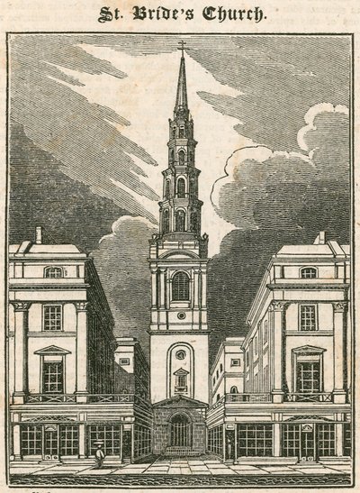 Chiesa di St Brides, Fleet Street, Londra da English School