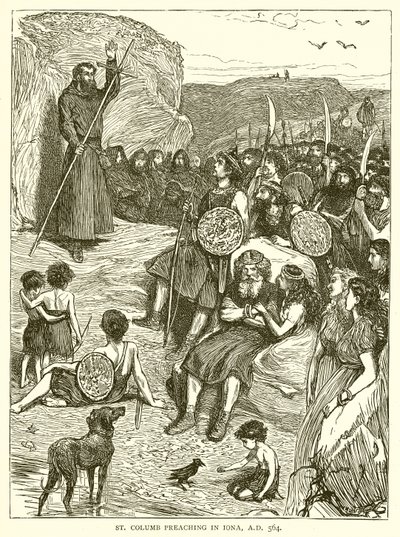 San Colombano predica a Iona, A.D. 564 da English School