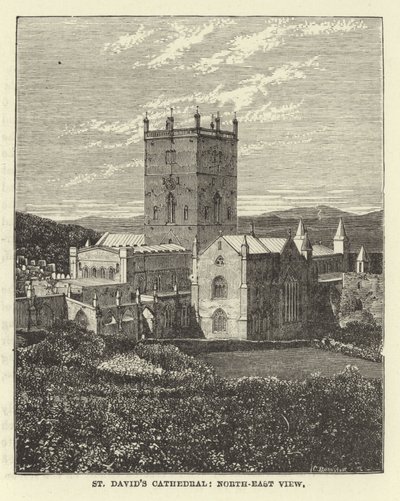 Cattedrale di St Davids, vista nord-est da English School