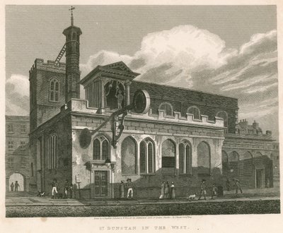 St Dunstan in the West; Chiesa di St Dunstans, Fleet Street, Londra da English School