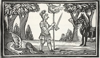 San Giorgio con la testa del drago, illustrazione da Chap-books del XVIII secolo di John Ashton, pub. 1882 da English School