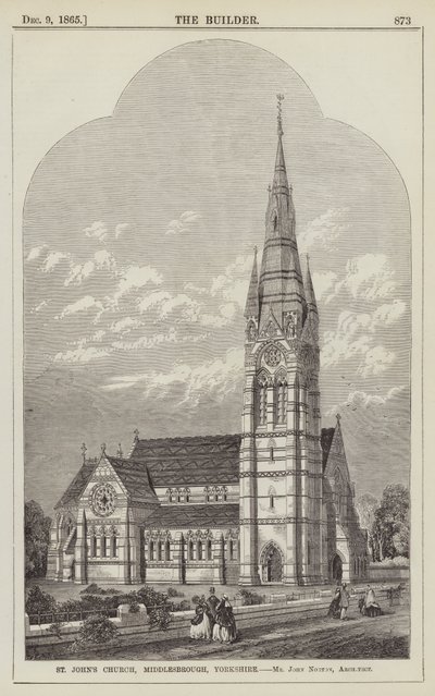 Chiesa di San Giovanni, Middlesbrough, Yorkshire, Architetto Mr John Norton da English School