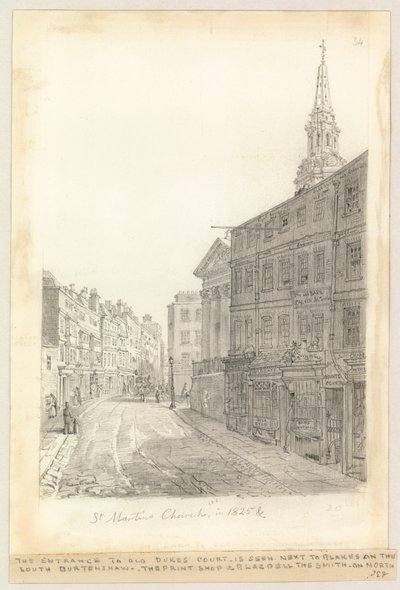 Chiesa di San Martino nel 1825 da English School