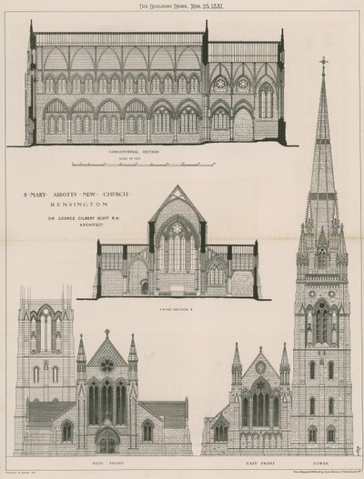 Nuova chiesa di St Mary Abbots, Kensington da English School
