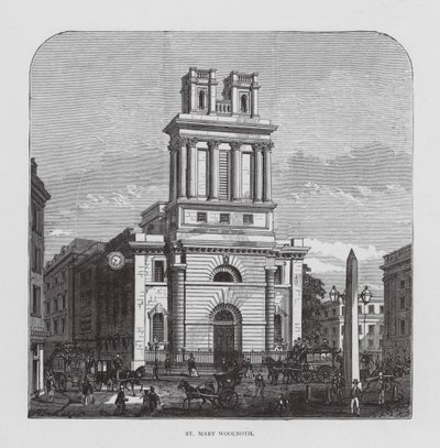St Mary Woolnoth (litografia) da English School