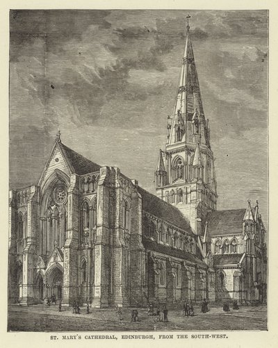 Cattedrale di St Mary, Edimburgo, da sud-ovest da English School
