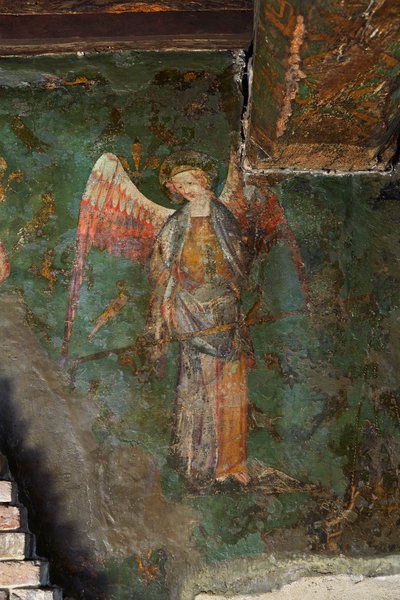 San Michele Arcangelo, (dettaglio) del murale della Torre Byward da English School