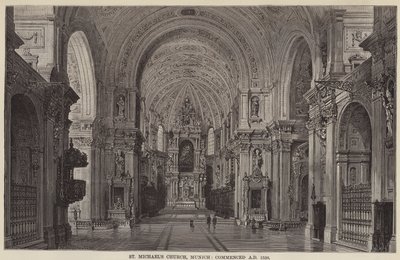 Chiesa di San Michele, Monaco, iniziata nel 1538 d.C. (incisione) da English School
