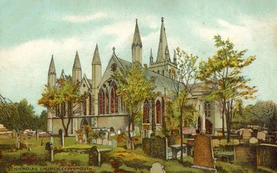 Chiesa di San Nicola, Great Yarmouth (litografia a colori) da English School