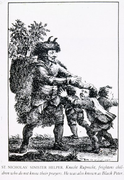 Aiutante sinistro di San Nicola: Knecht Ruprecht, 1784 da English School
