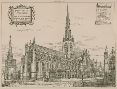 Cattedrale di St Paul, Londra, prima della distruzione della guglia da English School