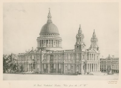 Cattedrale di St Paul, Londra, veduta da nord-ovest da English School