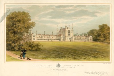 Ospedale di San Pietro fondato il 2 ottobre 1618, ricostruito dalla Compagnia dei Pescivendoli a Wandsworth, Surrey da English School