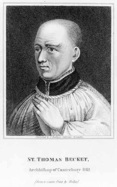 San Tommaso Becket, da una stampa di Hollar da English School