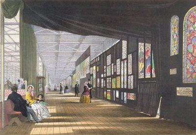 Galleria delle Vetrate, da Immagini Comprensive della Grande Esposizione del 1851 di Dickinson, pubblicato nel 1854 da English School