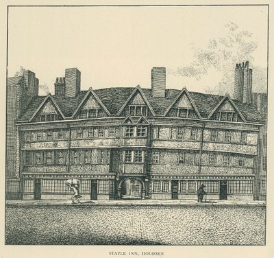 Staple Inn, Holborn (litografia) da English School