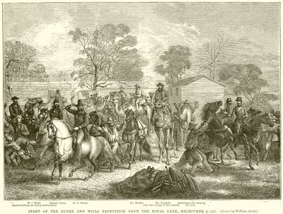 Partenza della Spedizione di Burke e Wills dal Royal Park, Melbourne da English School