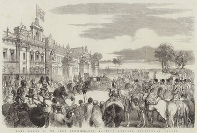 Apertura ufficiale della Grande Esposizione, Sua Maestà lascia Buckingham Palace da English School
