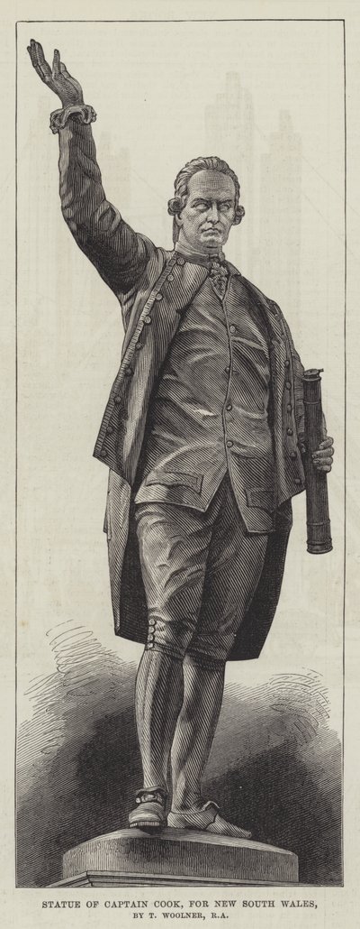 Statua del Capitano Cook, per il Nuovo Galles del Sud, di T Woolner, RA da English School