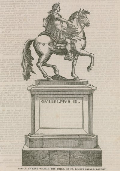 Statua di Re Guglielmo III, in St Jamess Square, Londra da English School