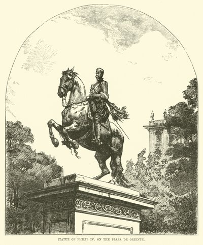 Statua di Filippo IV, sulla Plaza de Oriente da English School