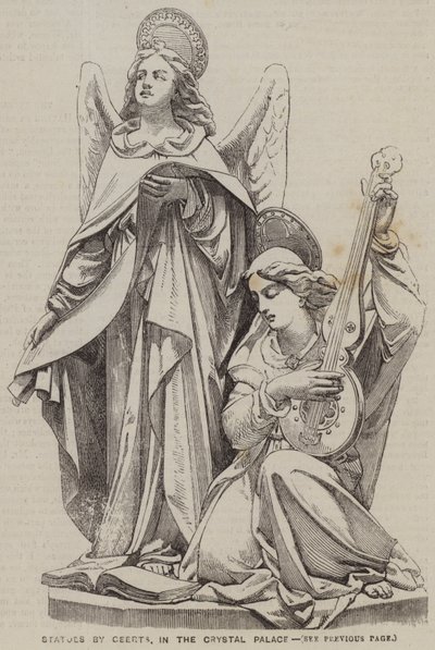 Statue di Geerts, nel Crystal Palace (incisione) da English School