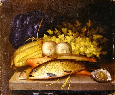 Natura morta di pesci, c.1840 da English School