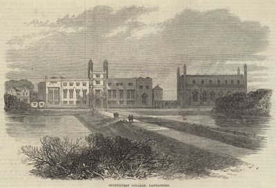 Collegio di Stonyhurst, Lancashire (incisione) da English School