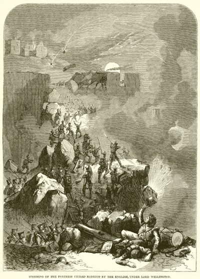 Assalto alla Fortezza di Ciudad Rodrigo da parte degli Inglesi, sotto Lord Wellington da English School