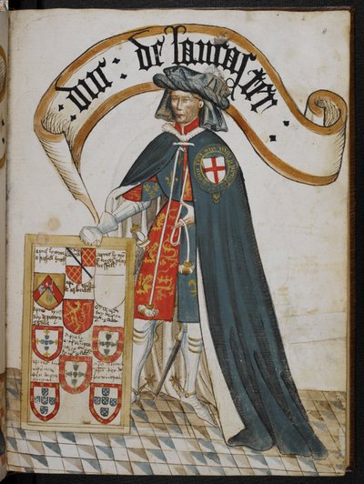 Stowe 594 f.8, Ritratto di Henry, Duca di Lancaster, un Cavaliere Fondatore dell